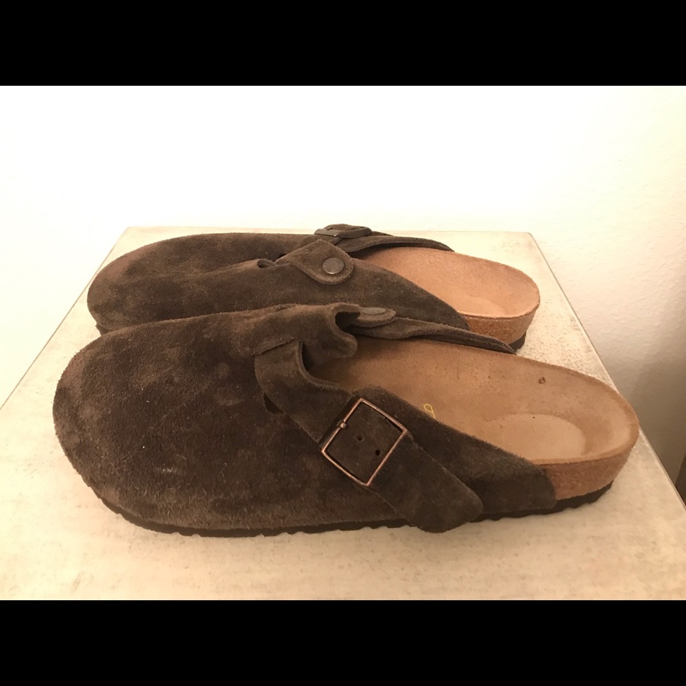 Birkenstock clogs-brown suede